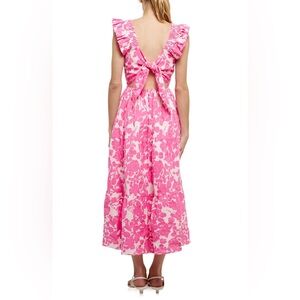 English Factory Back Bow Midi Dress Size L